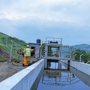 men working on a hydro power project